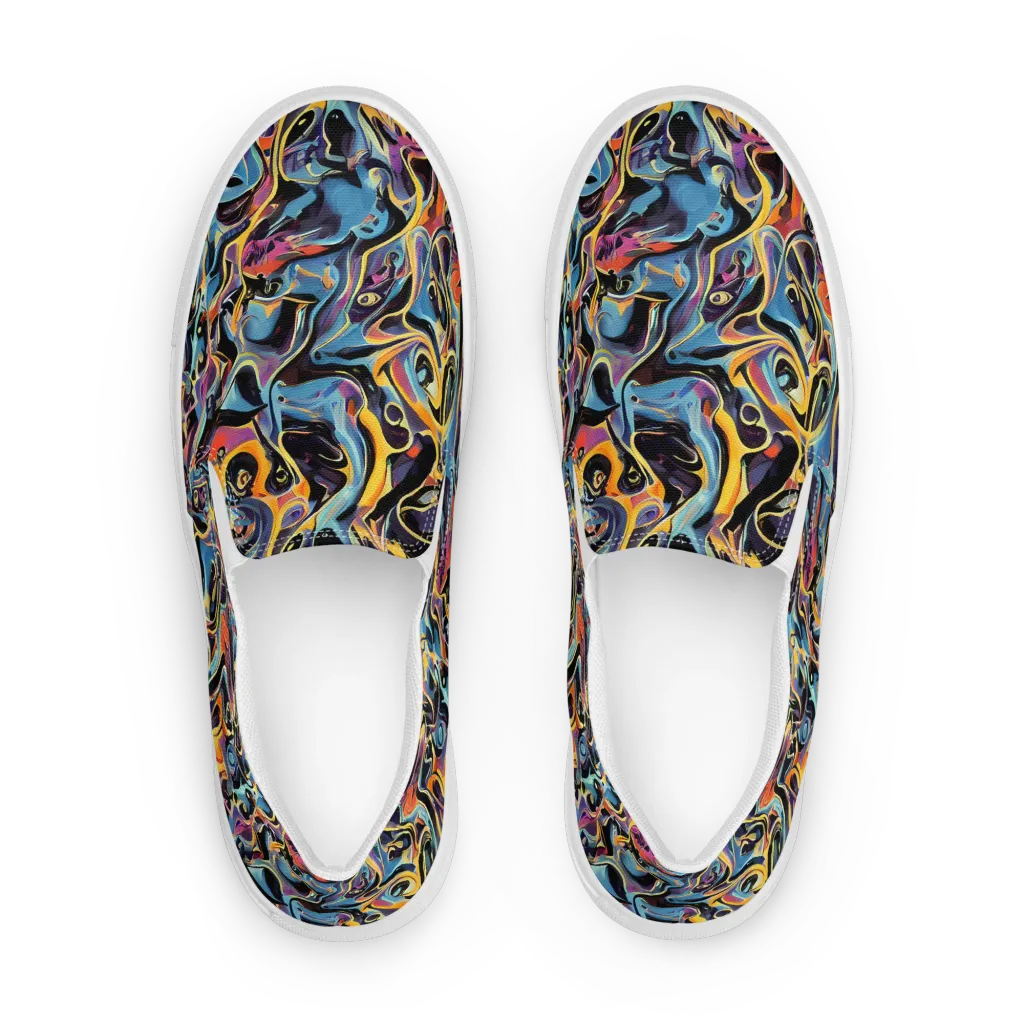 Newtonian Rhapsody on Women's Slip-On Canvas Shoes — Front