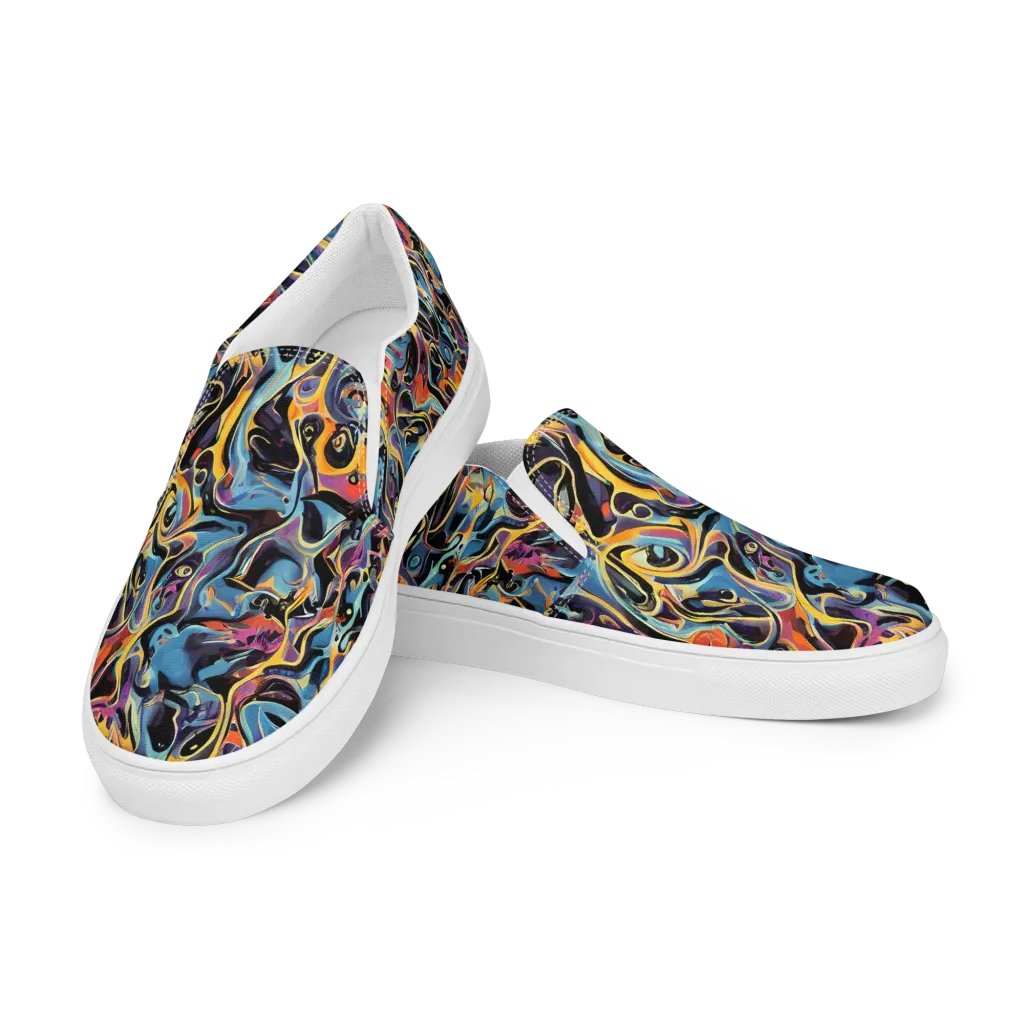 Newtonian Rhapsody on Women's Slip-On Canvas Shoes — Left Front
