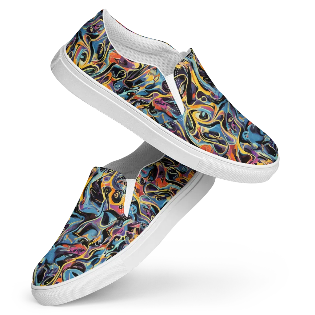 Newtonian Rhapsody on Women's Slip-On Canvas Shoes — Front
