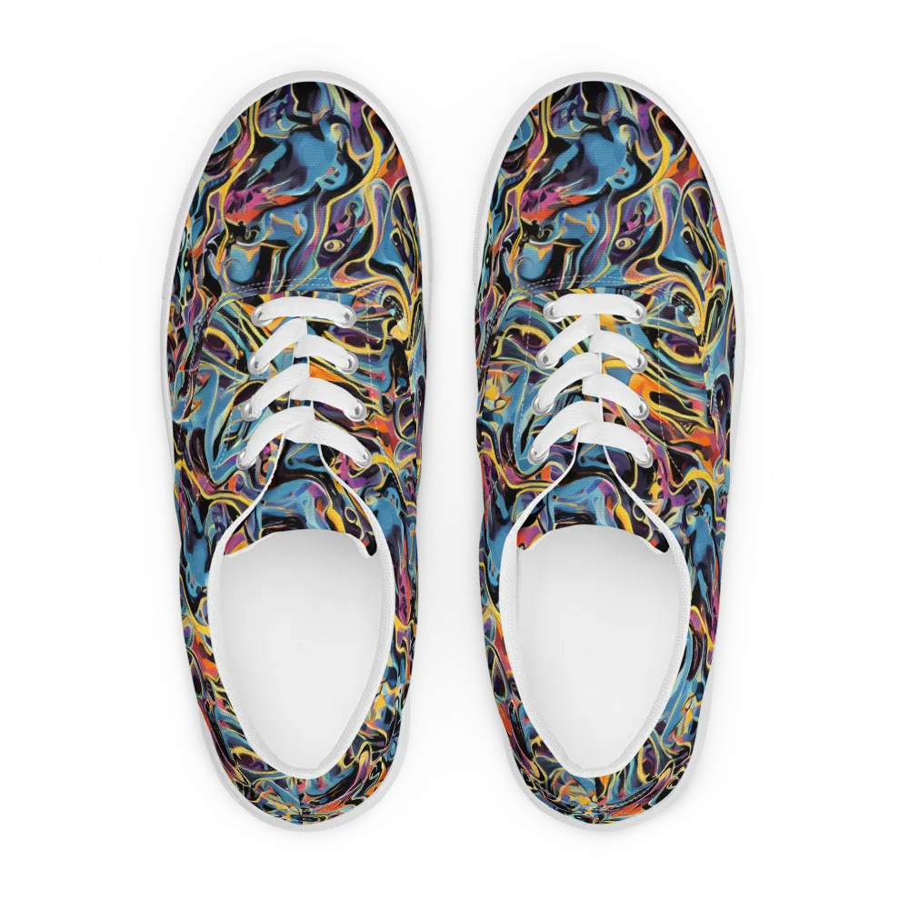Newtonian Rhapsody on Men's Lace-Up Canvas Shoes — Front