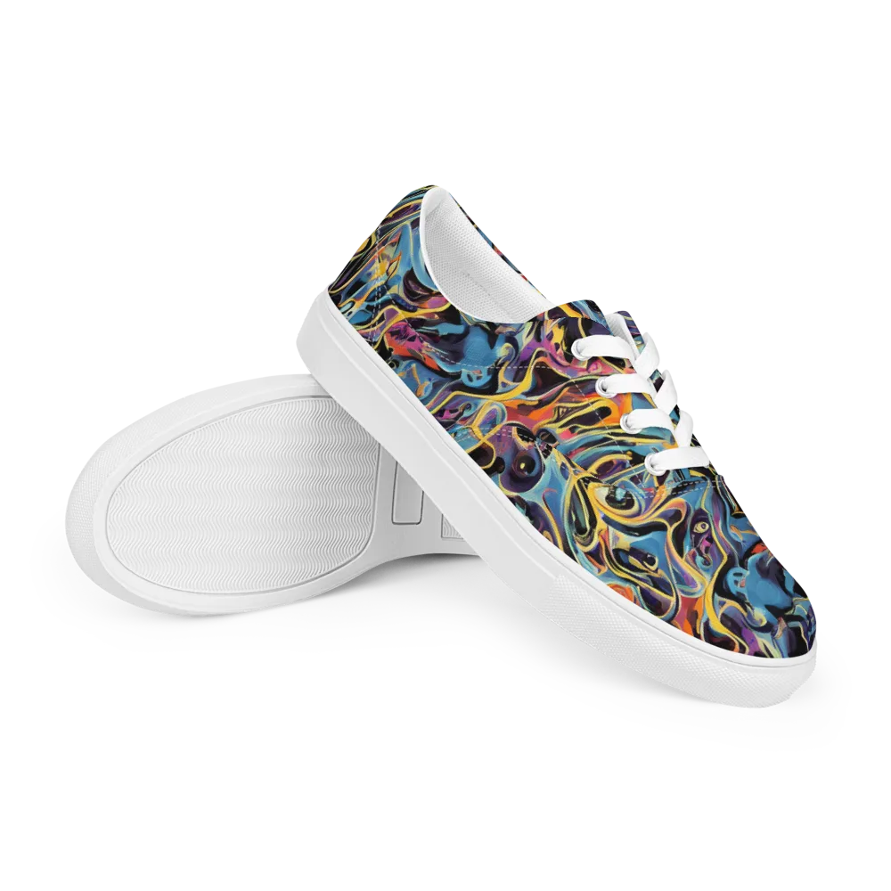 Newtonian Rhapsody on Men's Lace-Up Canvas Shoes — Right Front
