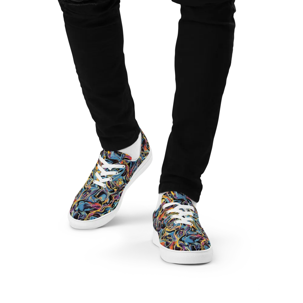 Newtonian Rhapsody on Men's Lace-Up Canvas Shoes — Front