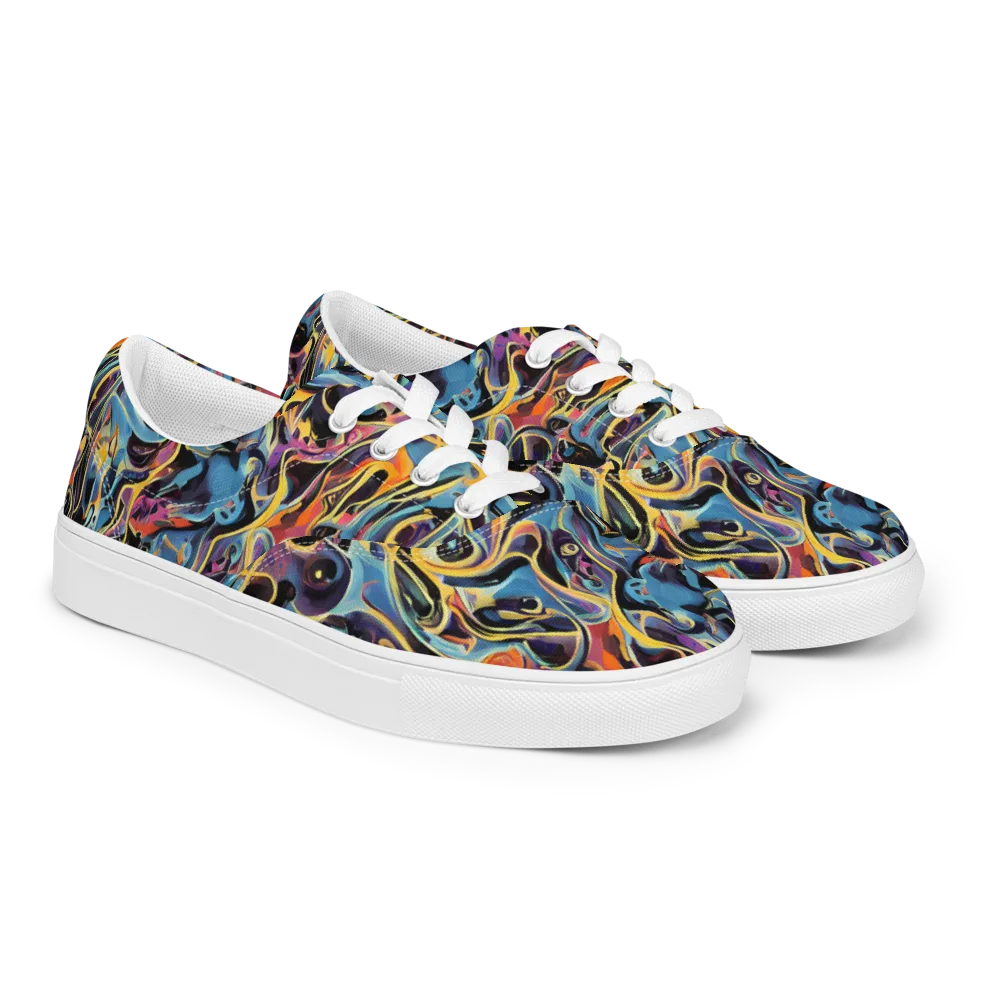 Newtonian Rhapsody on Men's Lace-Up Canvas Shoes — Right Front