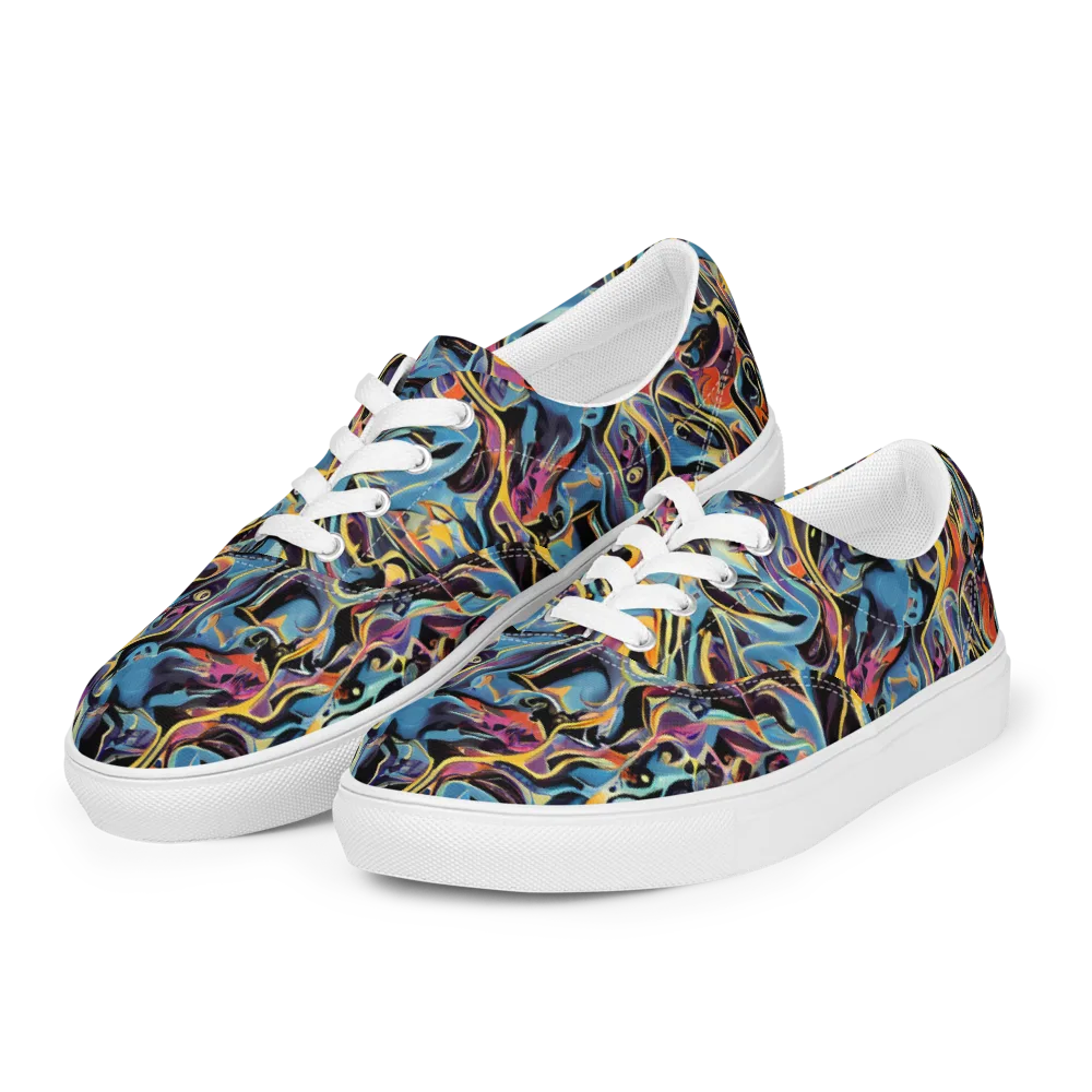 Newtonian Rhapsody on Men's Lace-Up Canvas Shoes — Left Front
