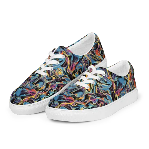 Newtonian Rhapsody on a Men's Lace-Up Canvas Shoes