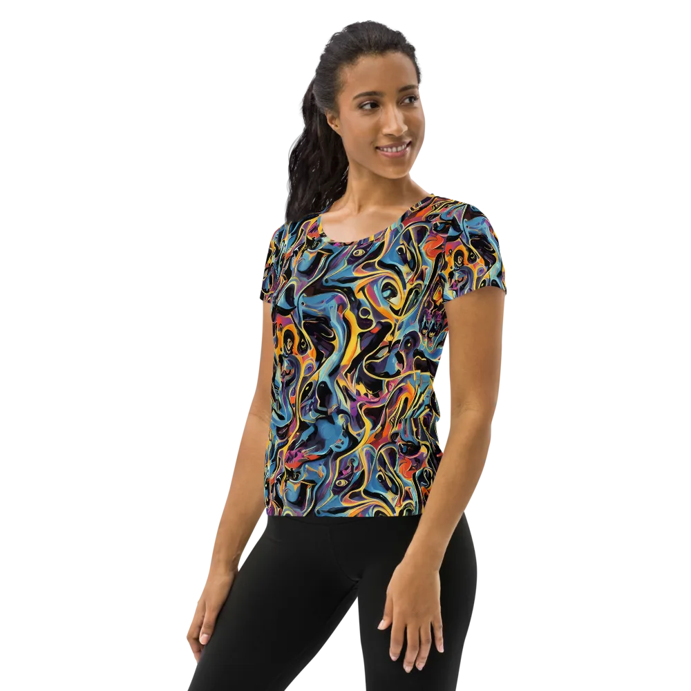 Newtonian Rhapsody on Women's Athletic T-Shirt — Left