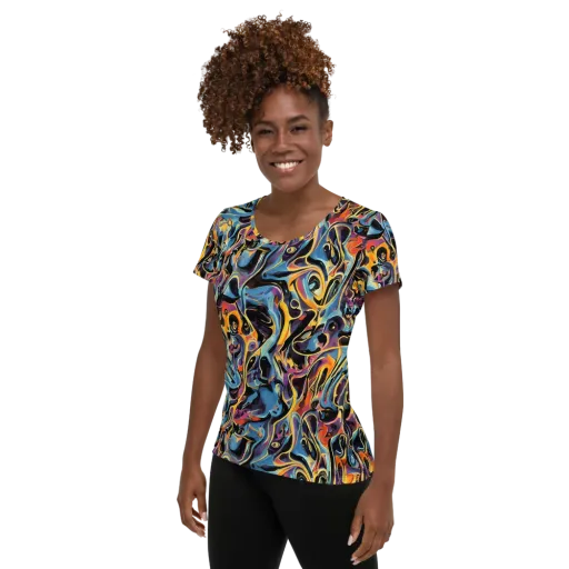 Newtonian Rhapsody on a Women's Athletic T-Shirt