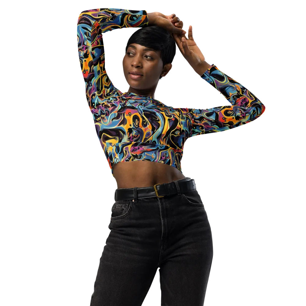 Newtonian Rhapsody on Long Sleeve Crop Top — Front