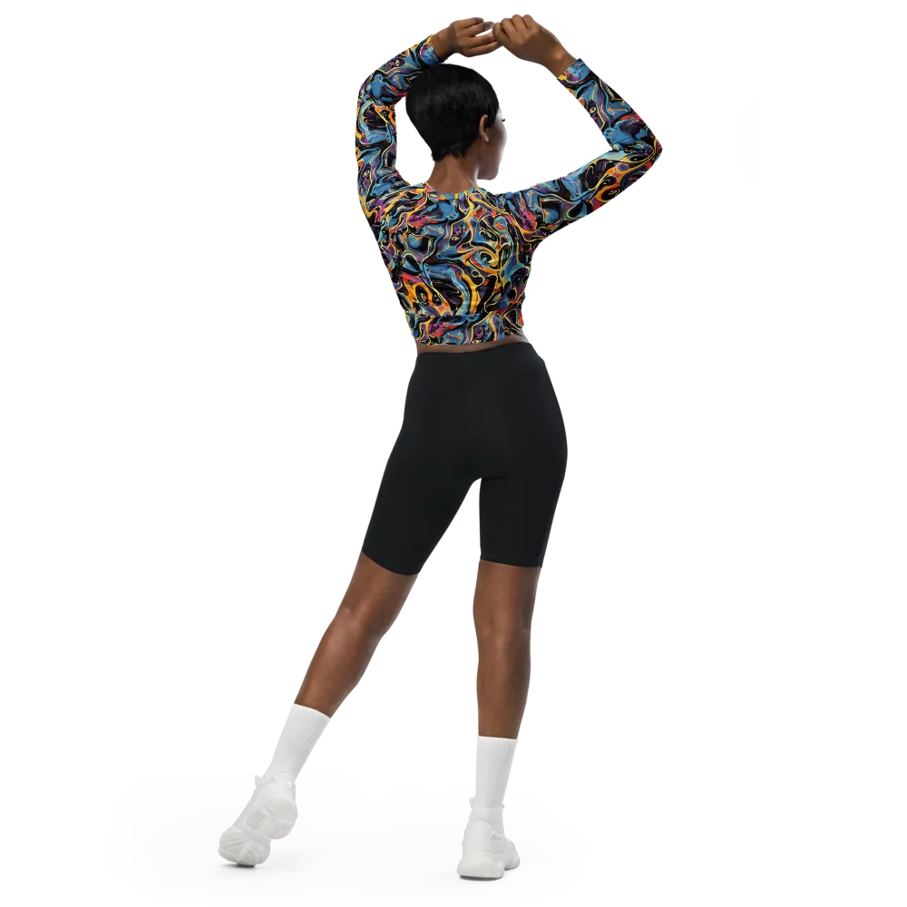Newtonian Rhapsody on Long Sleeve Crop Top — Back