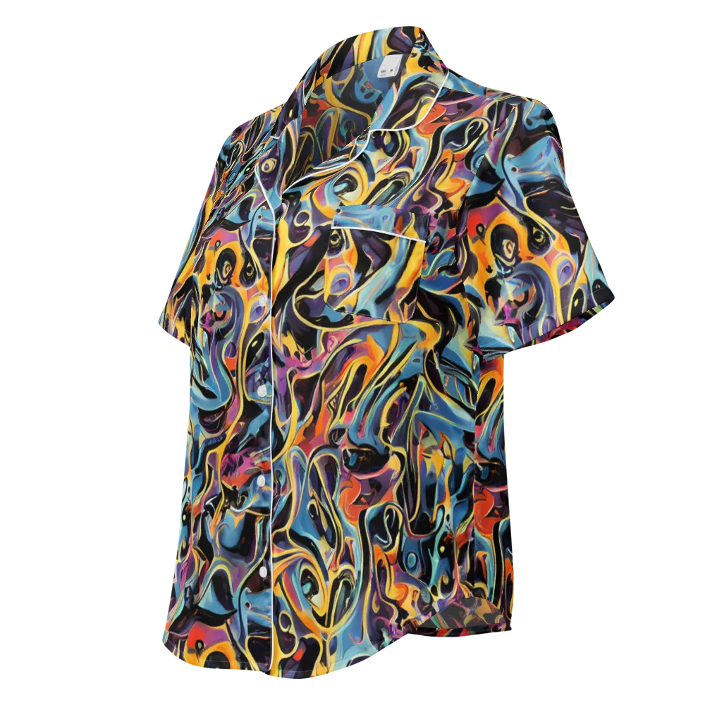 Newtonian Rhapsody on Women's Short Sleeve Pajama Top — Left Front