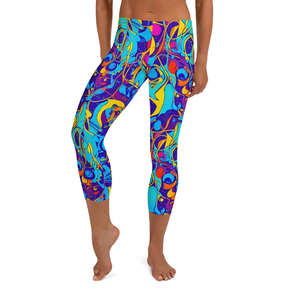 Spectral Tangle on Capri Leggings — Front