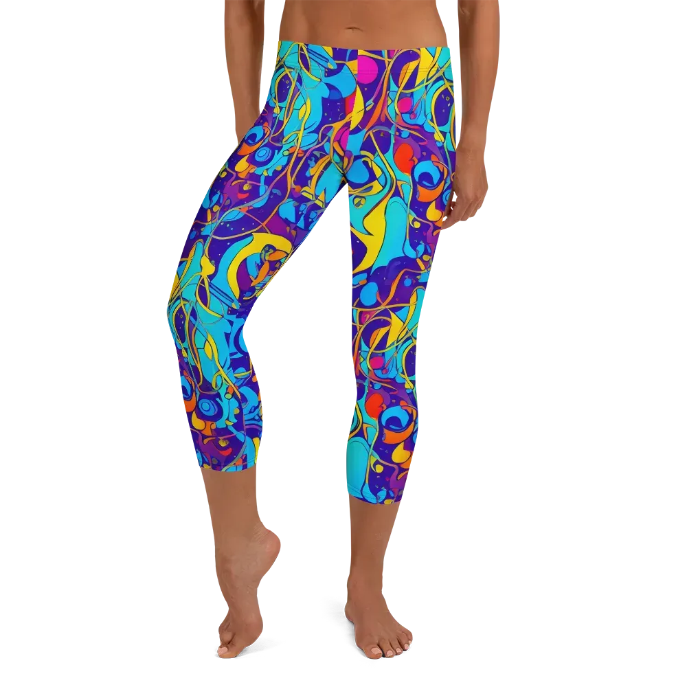 Spectral Tangle on Capri Leggings — Front