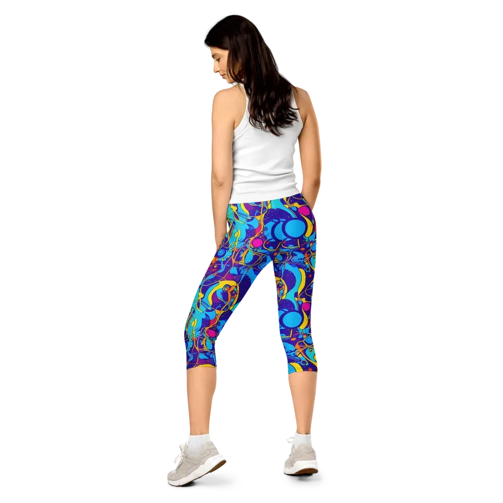 Spectral Tangle on Capri Leggings — Back