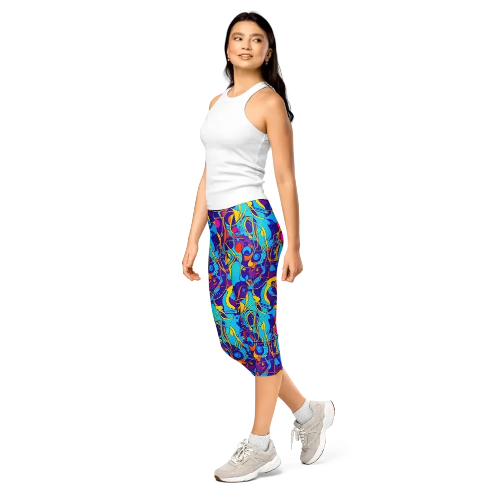 Spectral Tangle on Capri Leggings — Left Front