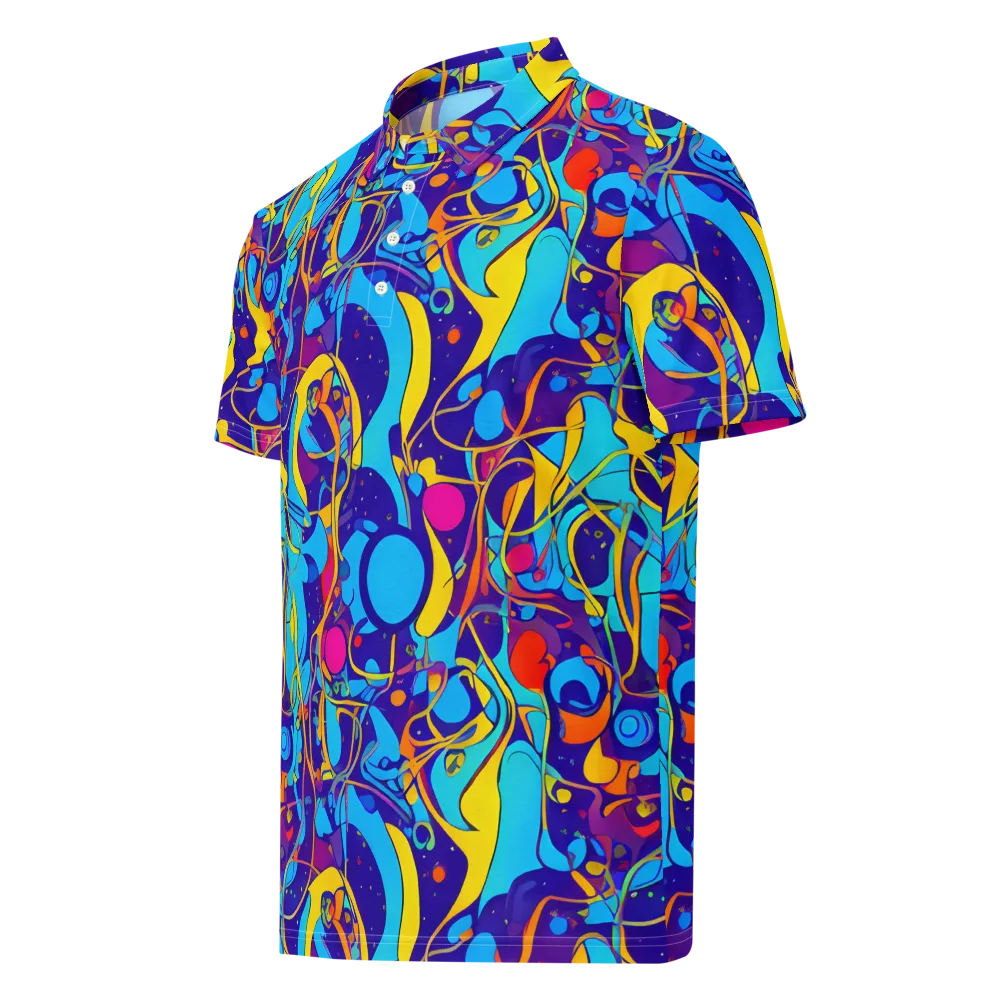 Spectral Tangle on Men's Slim Fit Polo Shirt — Left Front