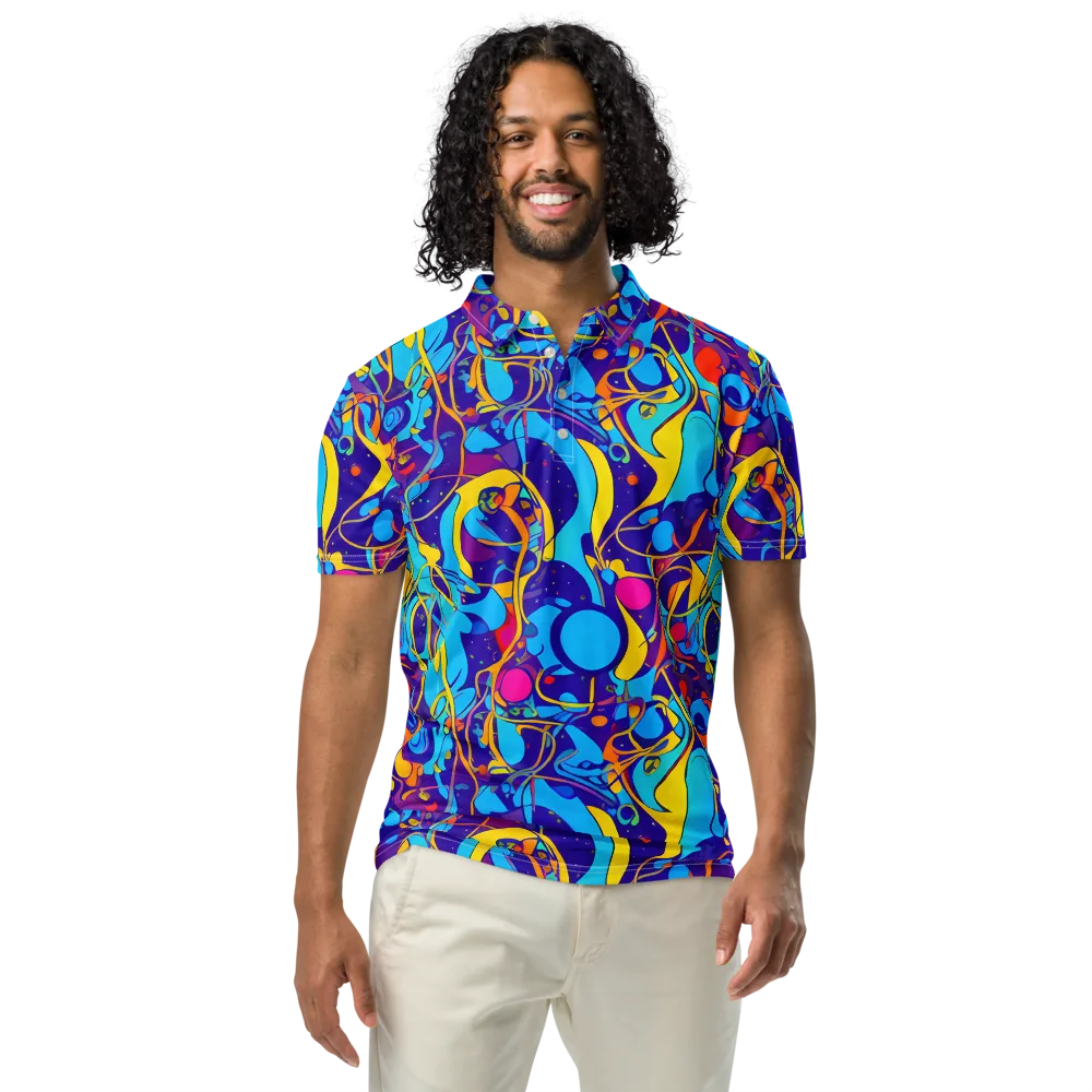 Spectral Tangle on Men's Slim Fit Polo Shirt — Front