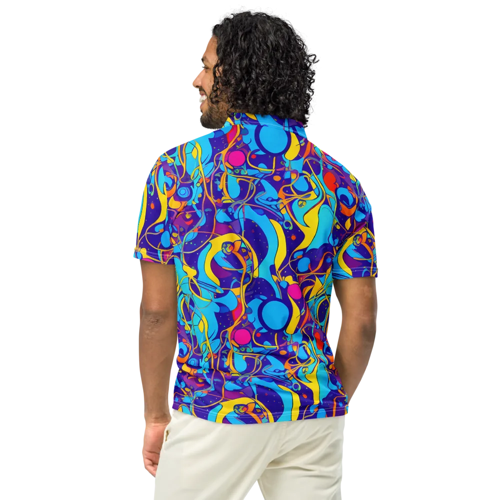 Spectral Tangle on Men's Slim Fit Polo Shirt — Back