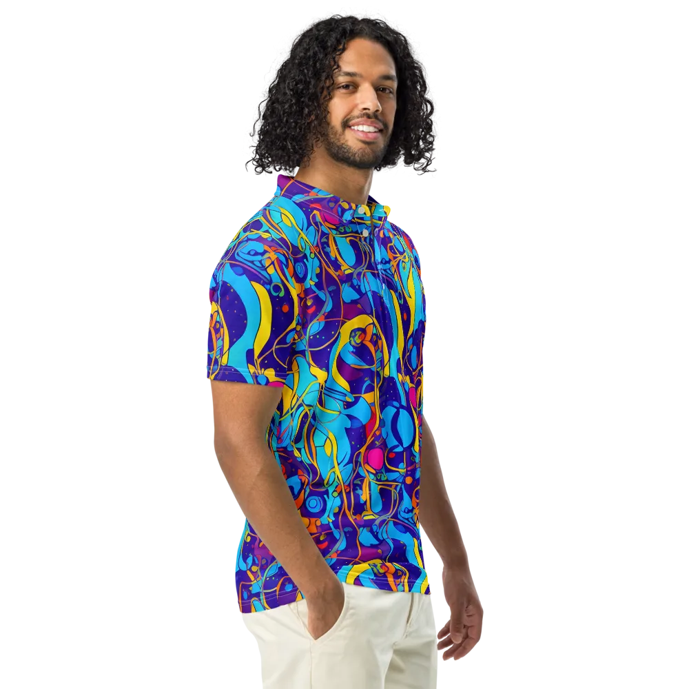 Spectral Tangle on Men's Slim Fit Polo Shirt — Right Front