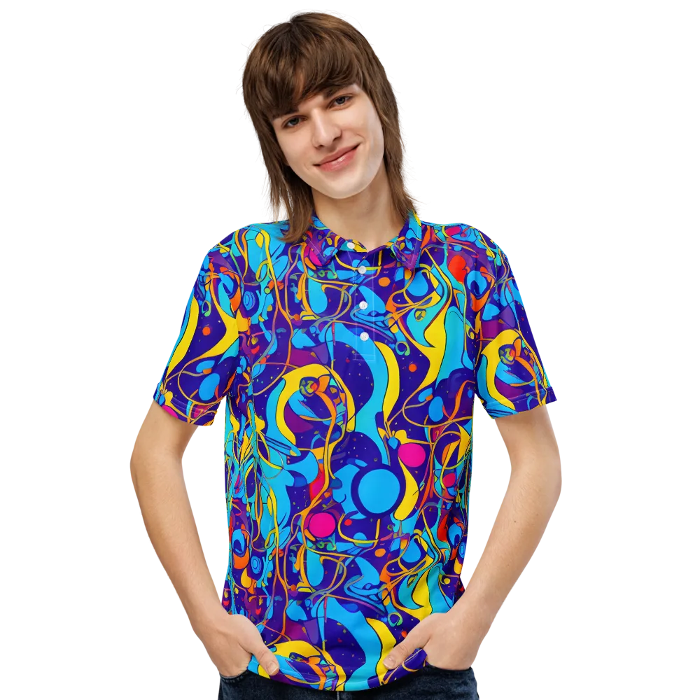 Spectral Tangle on Men's Slim Fit Polo Shirt — Front
