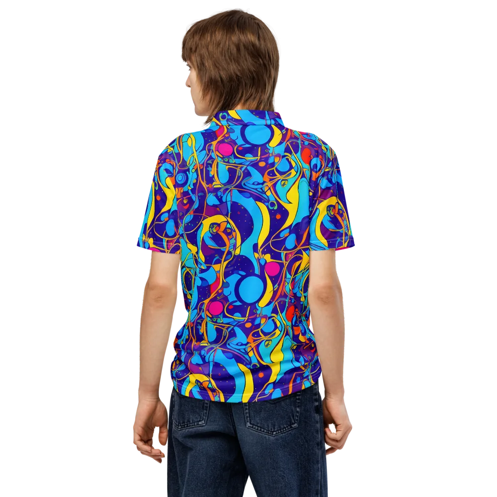 Spectral Tangle on Men's Slim Fit Polo Shirt — Back