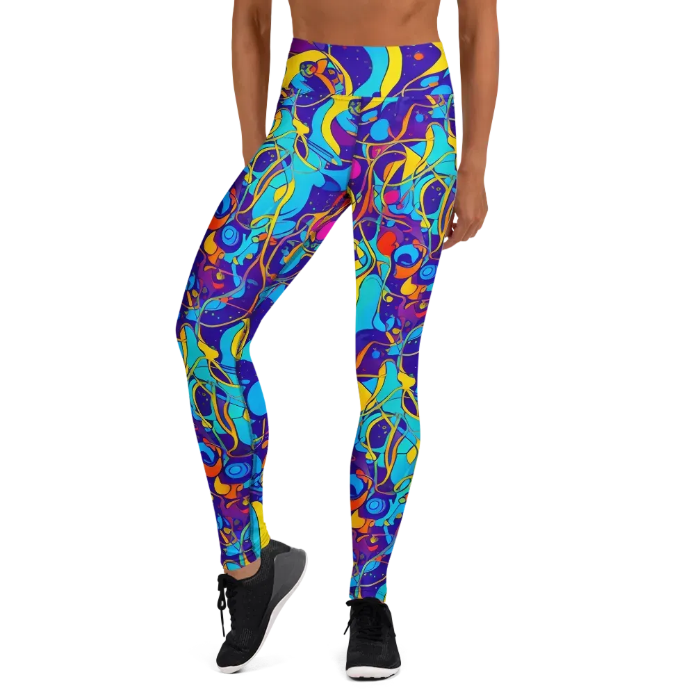 Spectral Tangle on Yoga Leggings — Front