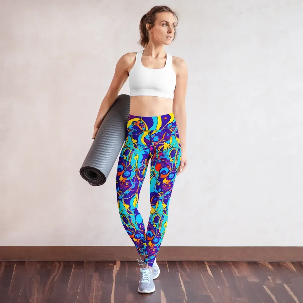 Spectral Tangle on Yoga Leggings — Front
