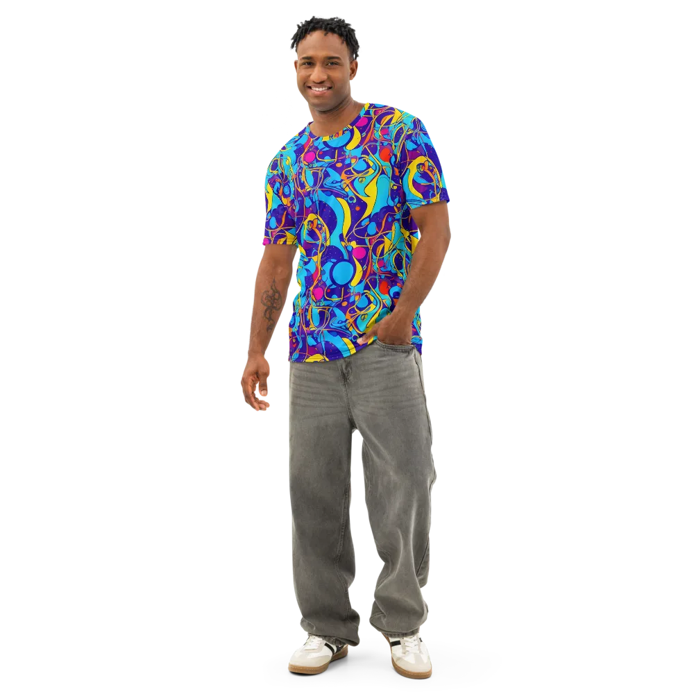 Spectral Tangle on Men's Cotton Crew Neck T-Shirt — Front