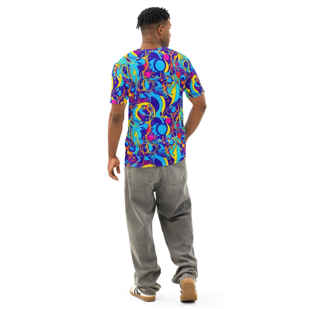 Spectral Tangle on Men's Cotton Crew Neck T-Shirt — Back