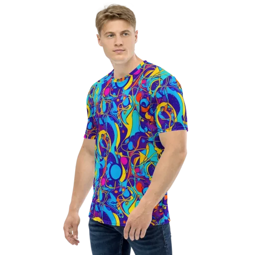 Spectral Tangle on a Men's Crew Neck T-Shirt
