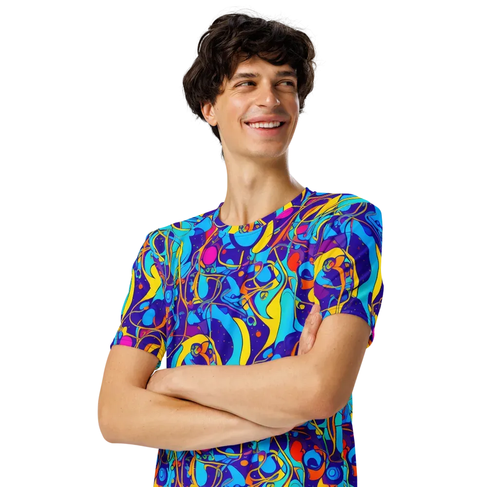 Spectral Tangle on Men's Crew Neck T-Shirt — Left Front