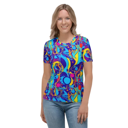 Spectral Tangle on a Women's Crew Neck T-Shirt
