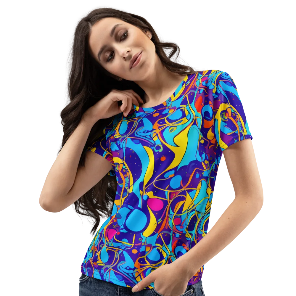 Spectral Tangle on Women's Crew Neck T-Shirt — Left Front