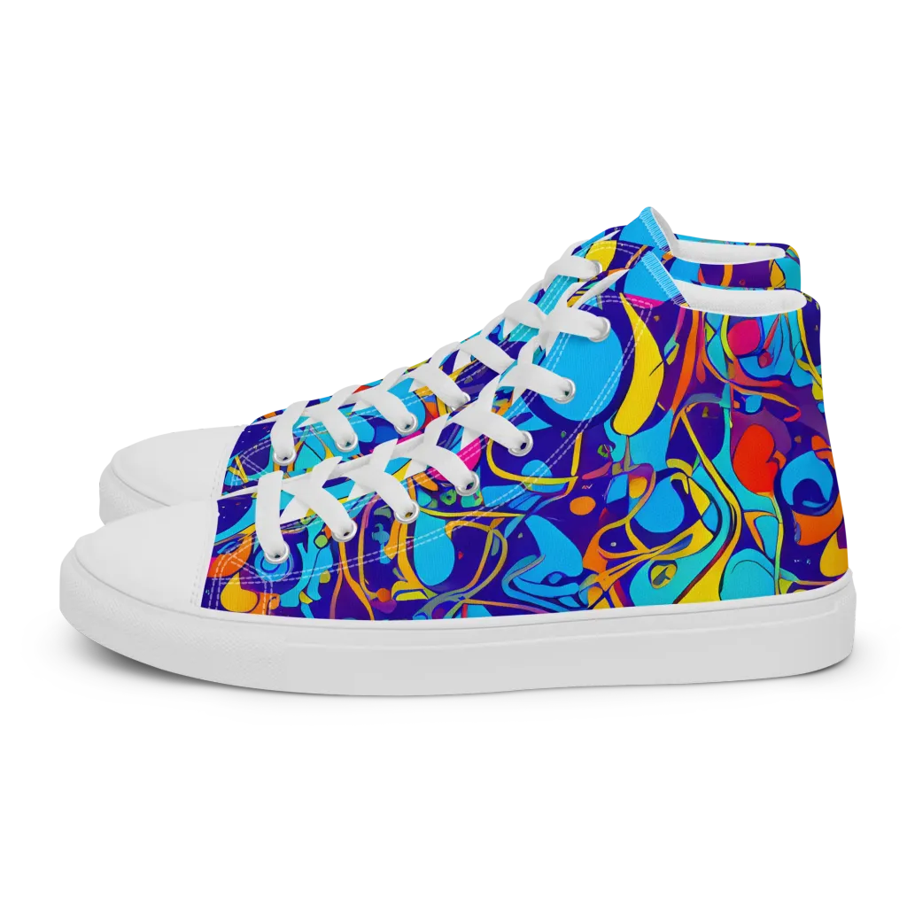 Spectral Tangle on Women's High Top Canvas Shoes — Left