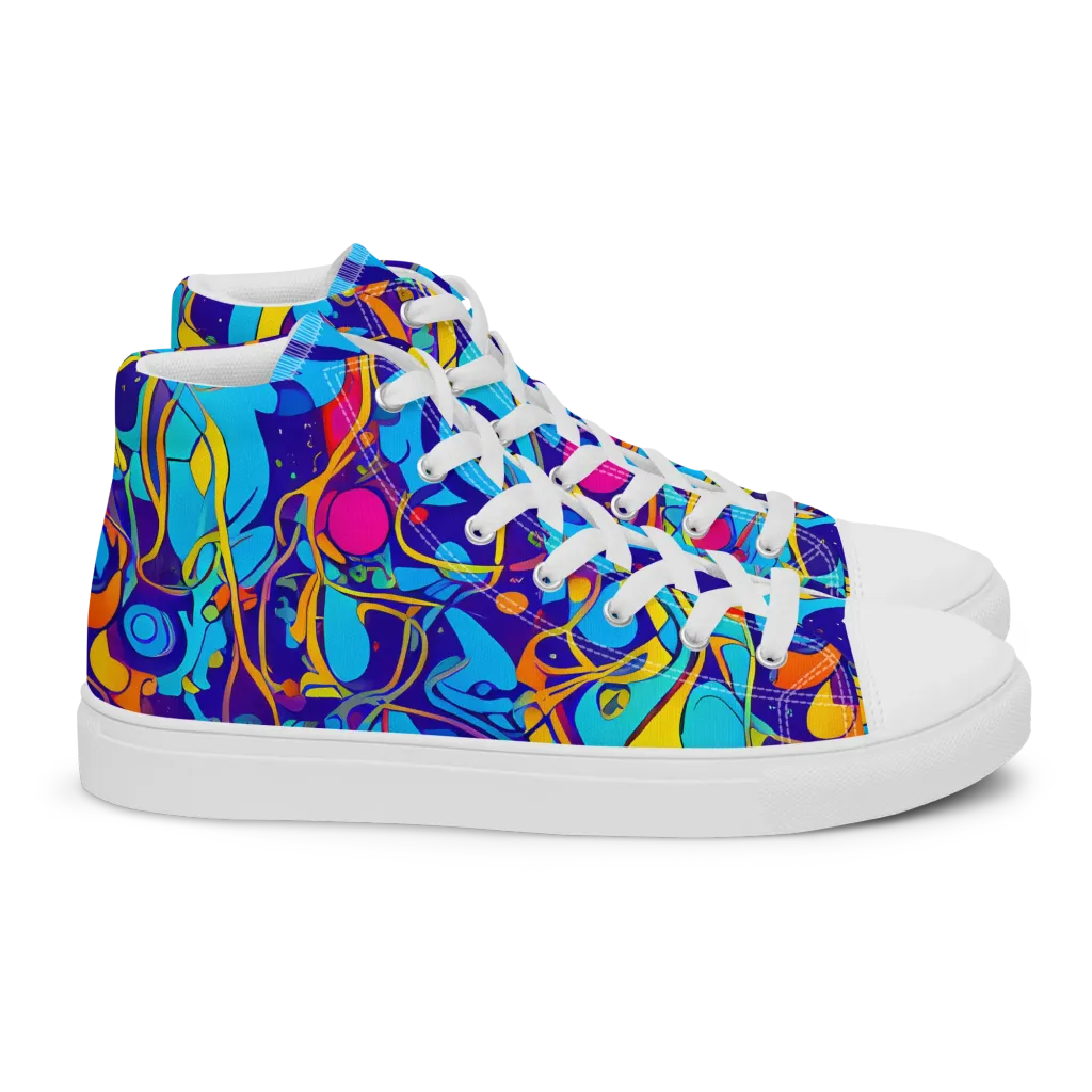 Spectral Tangle on Women's High Top Canvas Shoes — Right