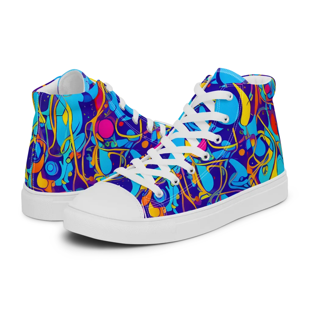 Spectral Tangle on Women's High Top Canvas Shoes — Left