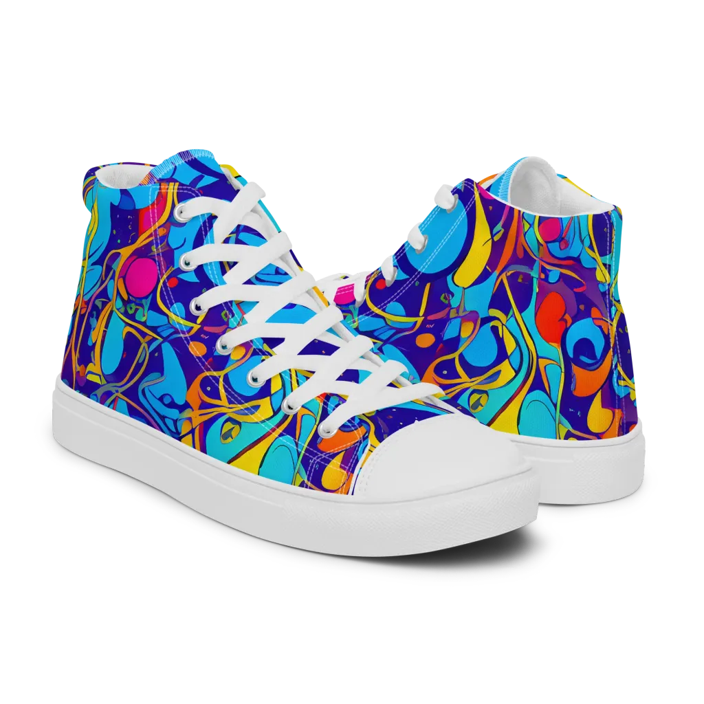 Spectral Tangle on Women's High Top Canvas Shoes — Right