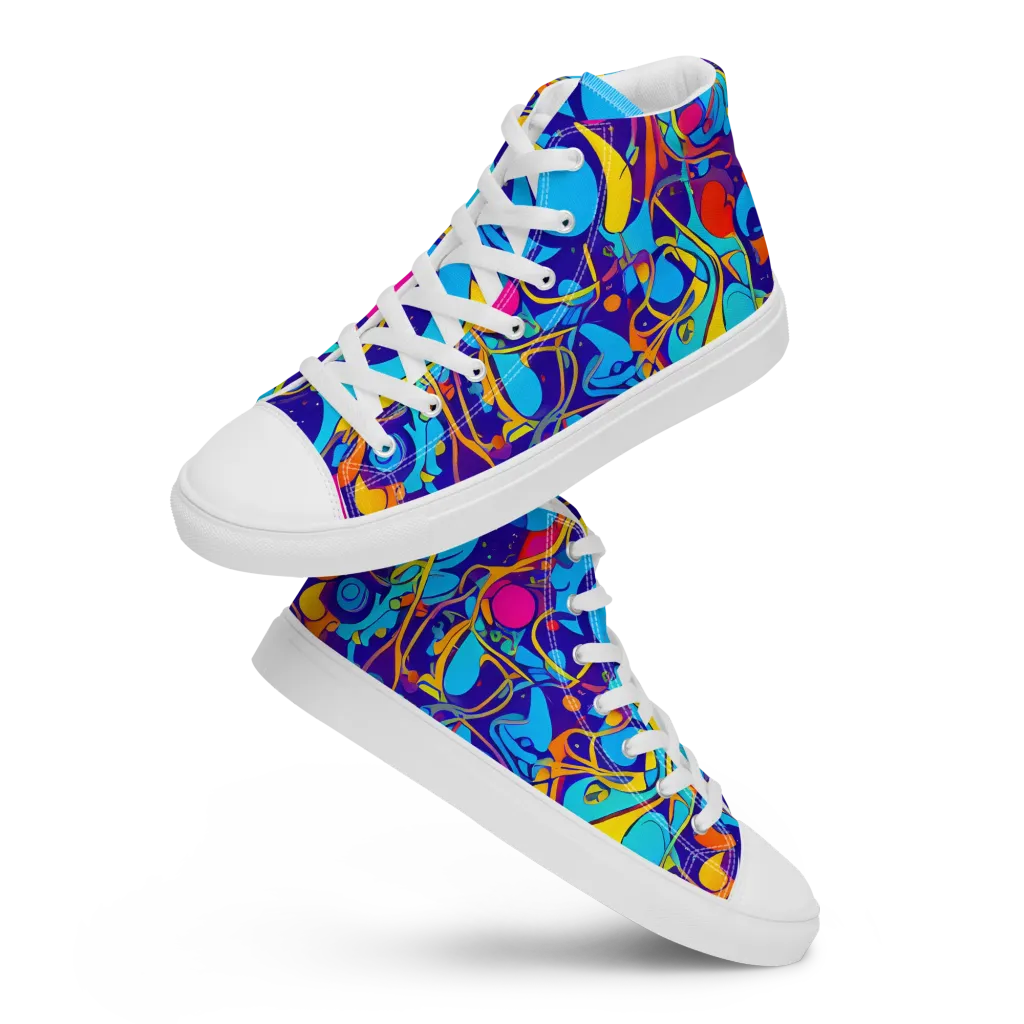 Spectral Tangle on Women's High Top Canvas Shoes — Front