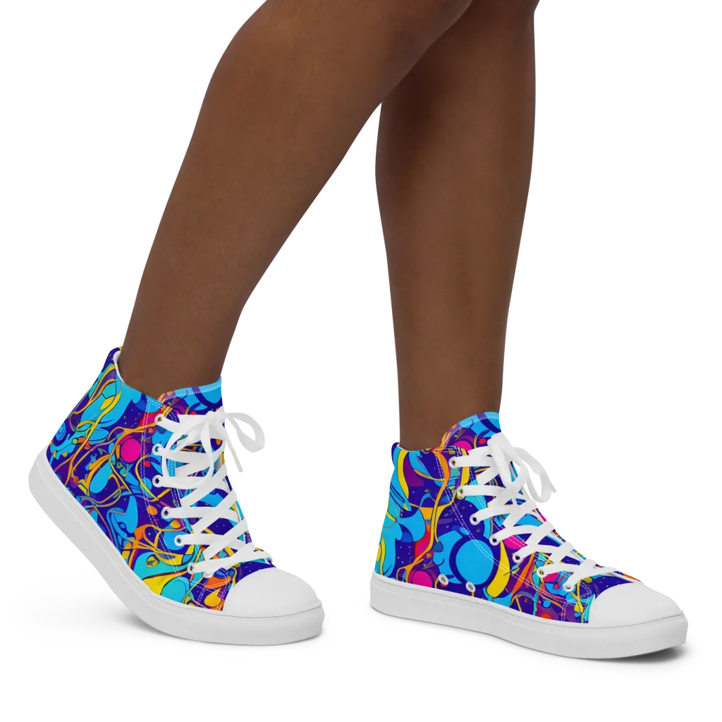 Spectral Tangle on Women's High Top Canvas Shoes — Right
