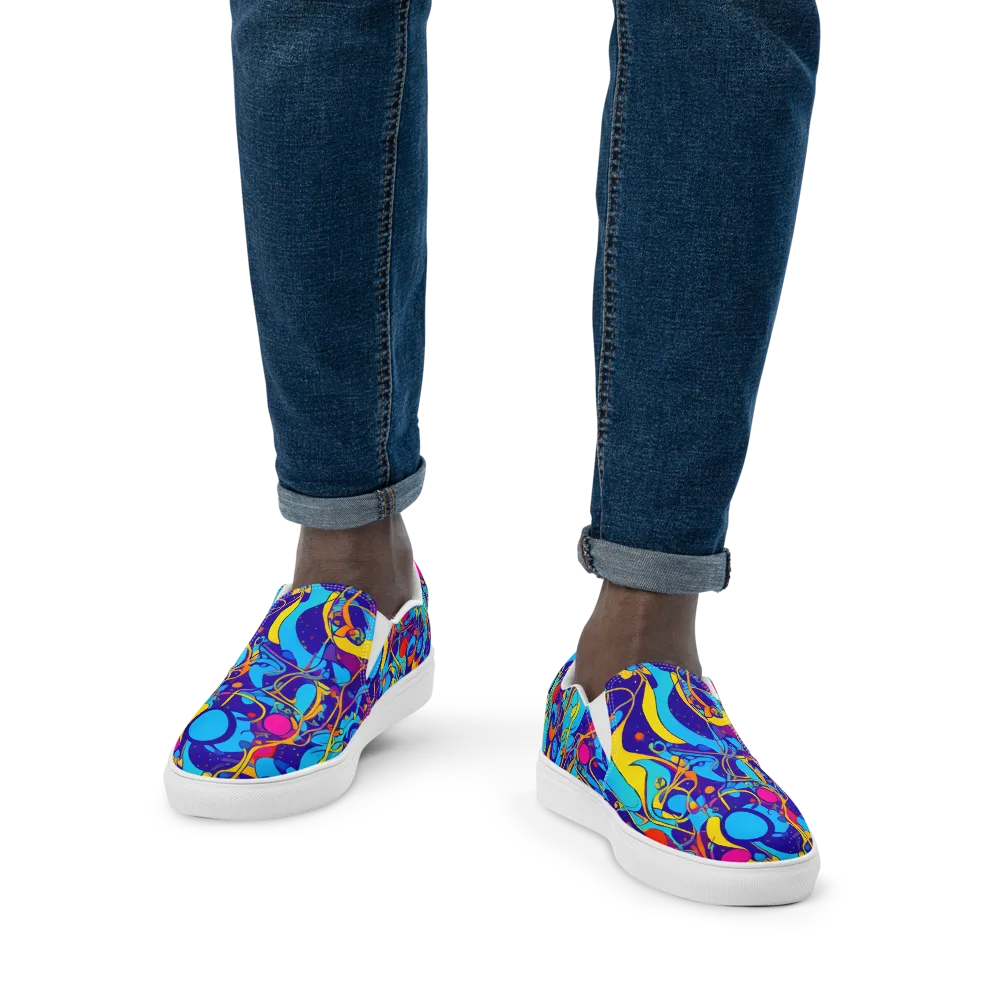 Spectral Tangle on Men's Slip-On Canvas Shoes — Front