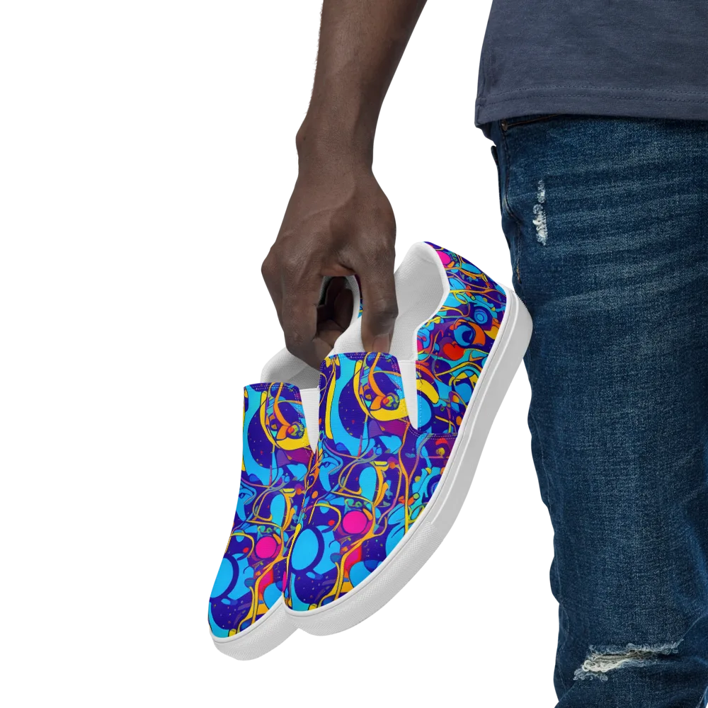 Spectral Tangle on Men's Slip-On Canvas Shoes — Left Front