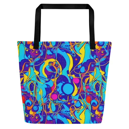 Spectral Tangle on a Large Tote Bag W/ Pocket