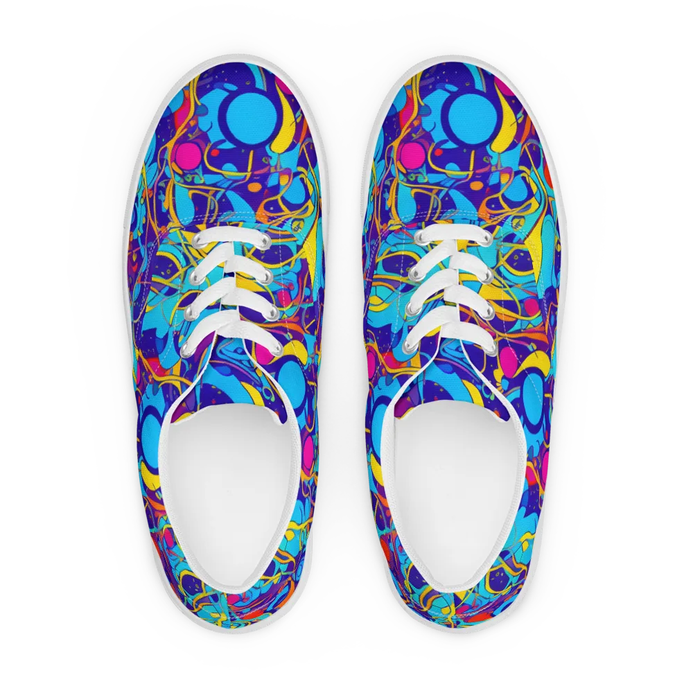 Spectral Tangle on Men's Lace-Up Canvas Shoes — Front