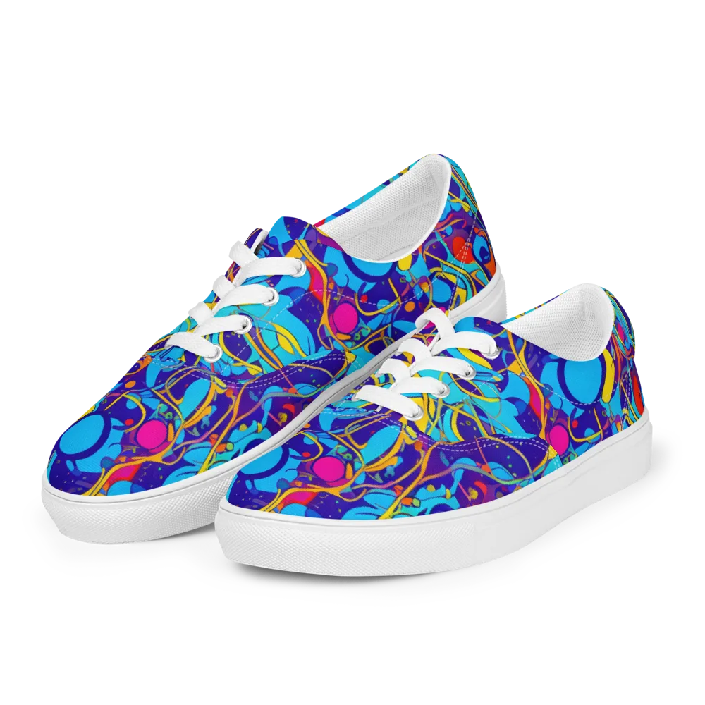 Spectral Tangle on Men's Lace-Up Canvas Shoes — Left Front