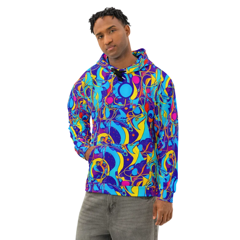 Spectral Tangle on Cotton Hoodie — Left Front