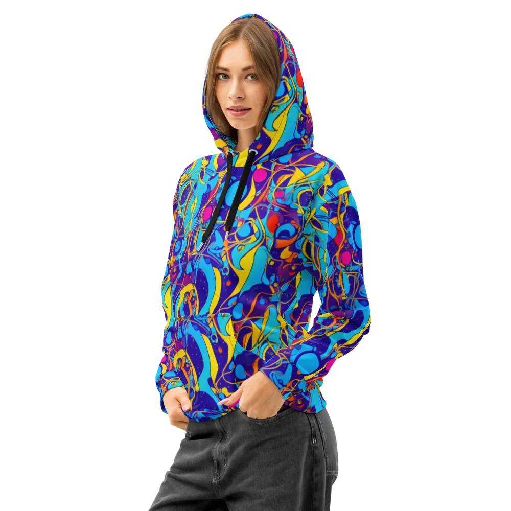 Spectral Tangle on Cotton Hoodie — Left Front