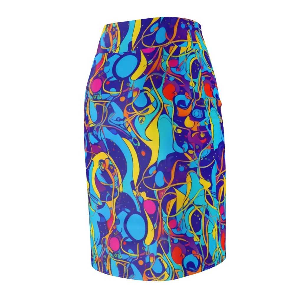 Spectral Tangle on Pencil Skirt — Back Side