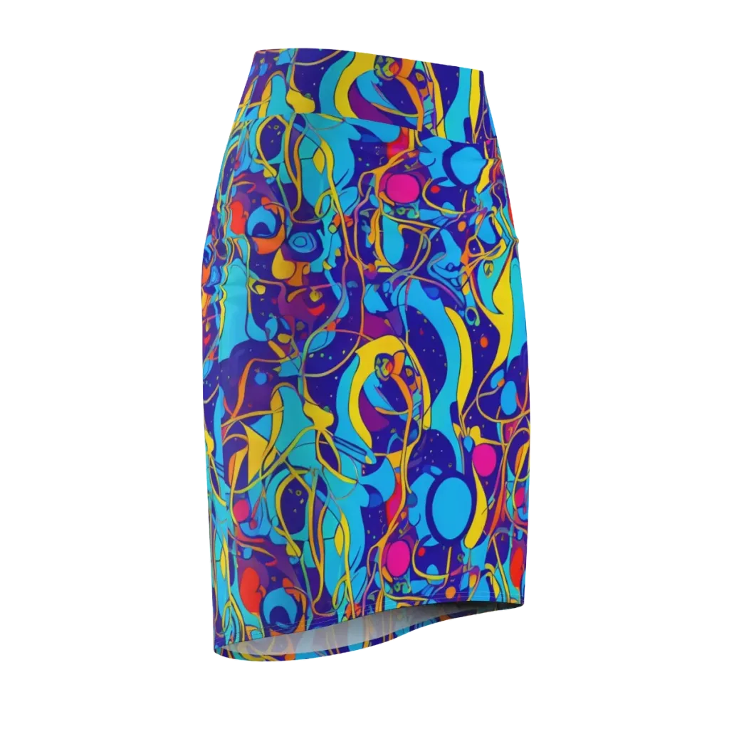 Spectral Tangle on Pencil Skirt — Front Side