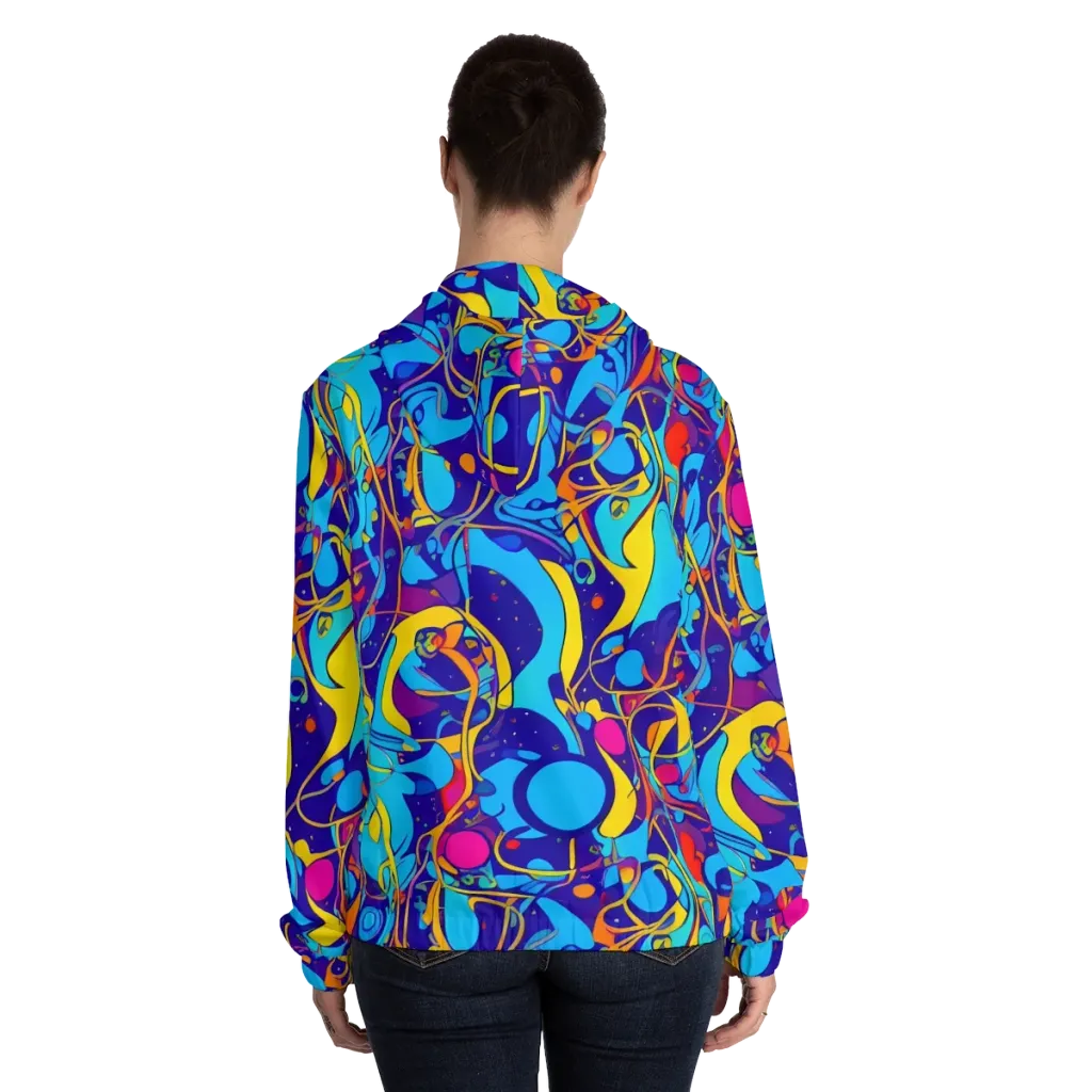 Spectral Tangle on Women's Full-Zip Hoodie — Back On Person
