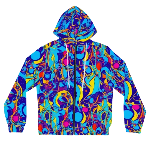 Spectral Tangle on a Women's Full-Zip Hoodie