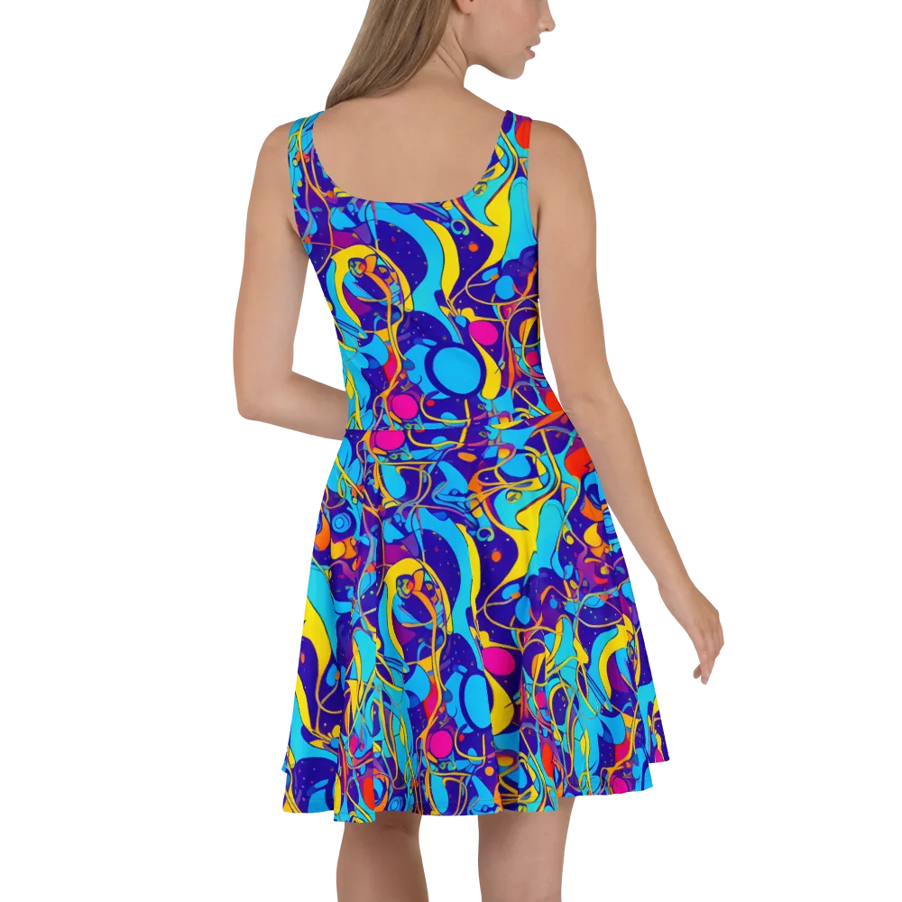 Spectral Tangle on Skater Dress — Back